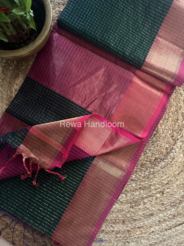 Maheshwari Zari Checks Saree