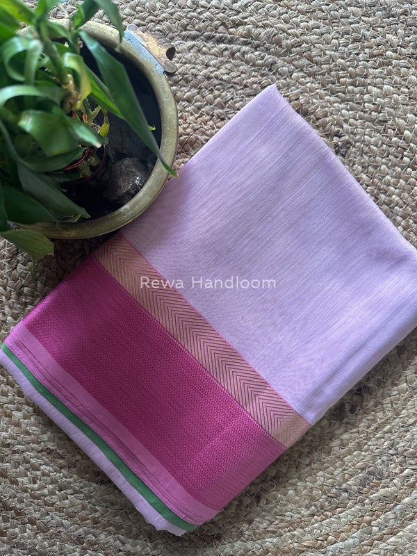 Baby Pink Ganga Jamuna Maheshwari Saree GJ0114