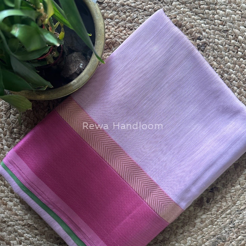 Baby Pink Ganga Jamuna Maheshwari Saree GJ0114