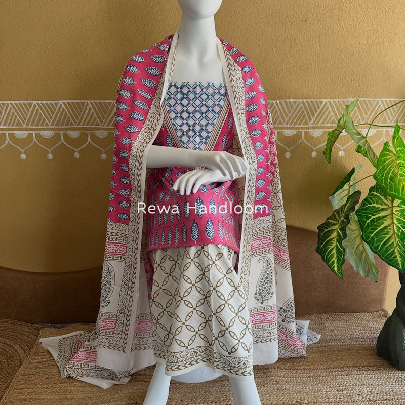 Indigo Bagh Print Suit 