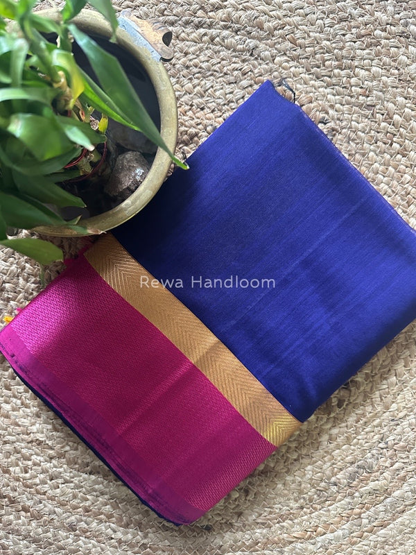Dark Purple Ganga Jamuna Maheshwari Saree GJ0115