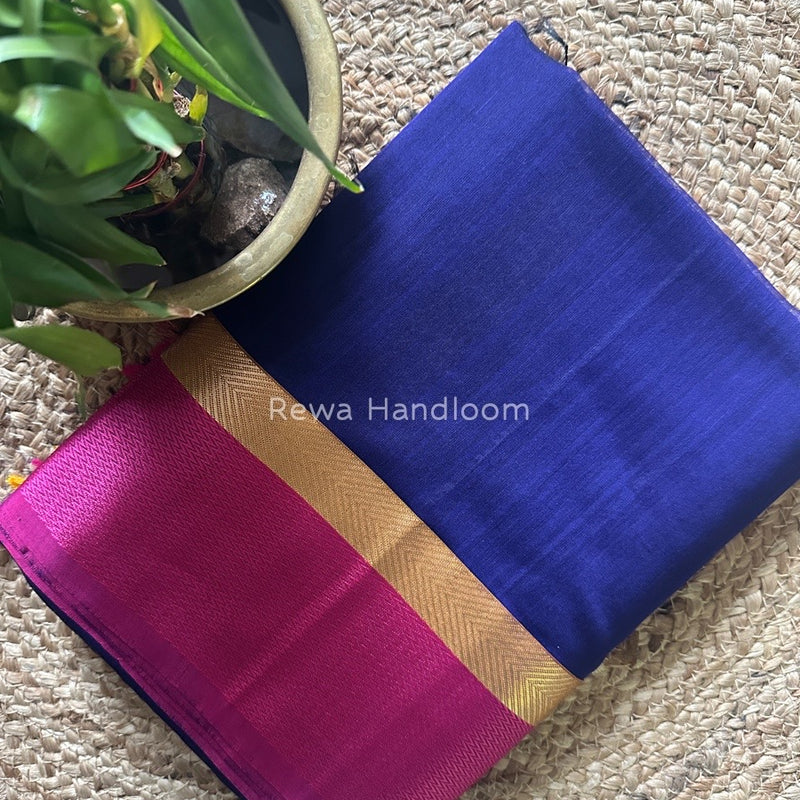 Dark Purple Ganga Jamuna Maheshwari Saree GJ0115