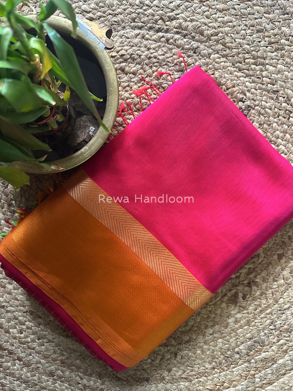 Rani Pink Ganga Jamuna Maheshwari Saree GJ0117