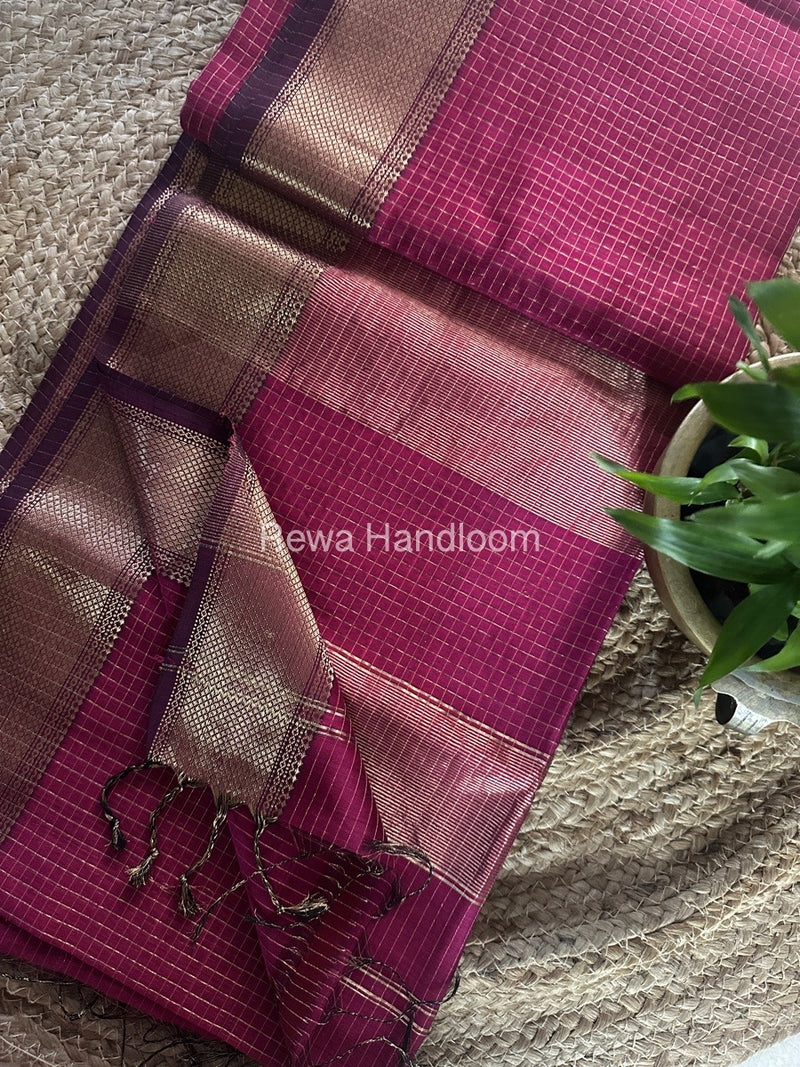 Maheshwari Zari Checks Saree