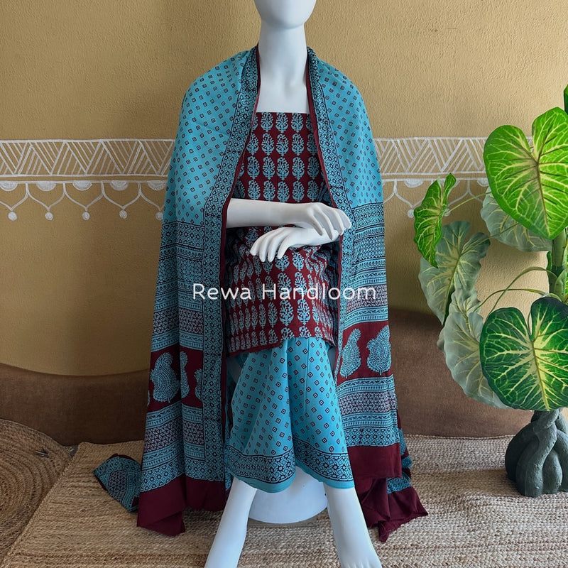 Bagh Print Cotton Suit