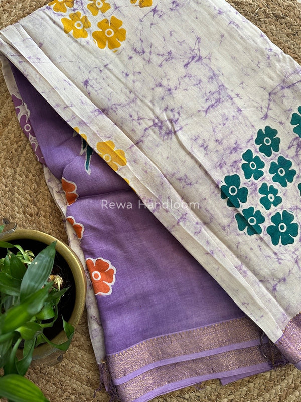 Maheshwari Batik Indonesian Print Saree