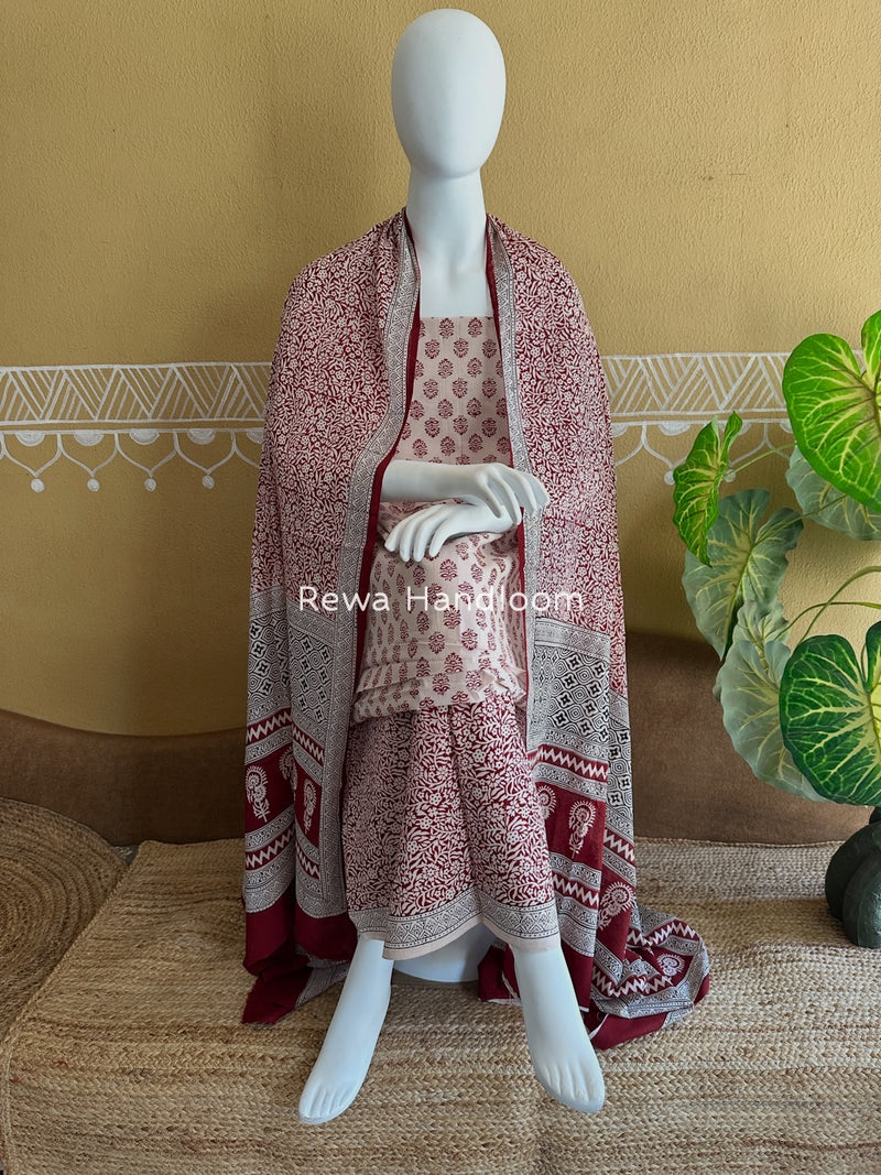 Bagh Print Cotton Suit 