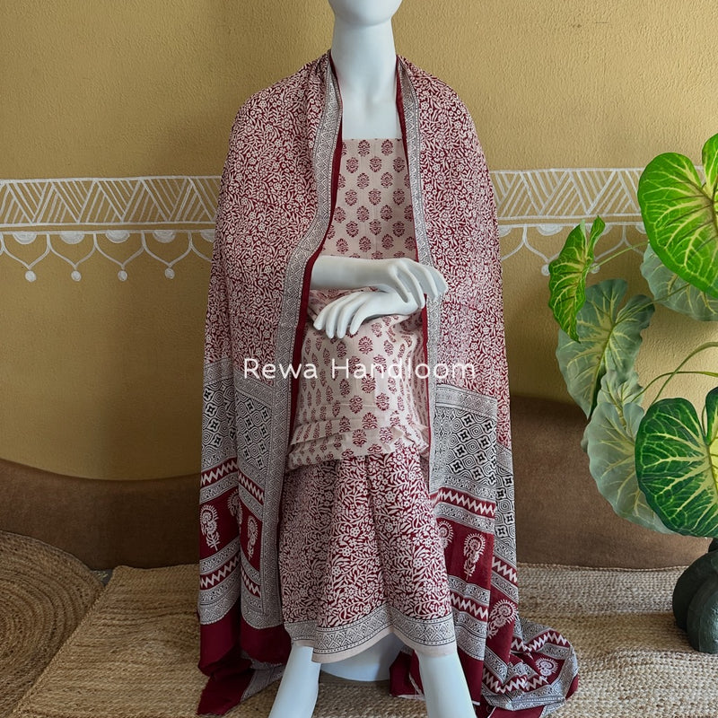 Bagh Print Cotton Suit 