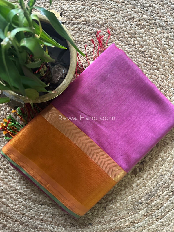 Onion Pink Ganga Jamuna Maheshwari Saree GJ0121