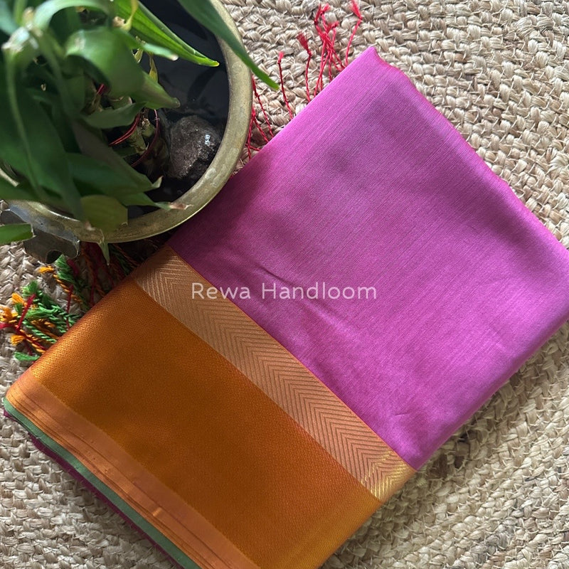 Onion Pink Ganga Jamuna Maheshwari Saree GJ0121