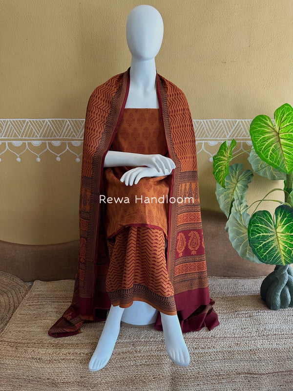 Bagh Print Cotton Suit 