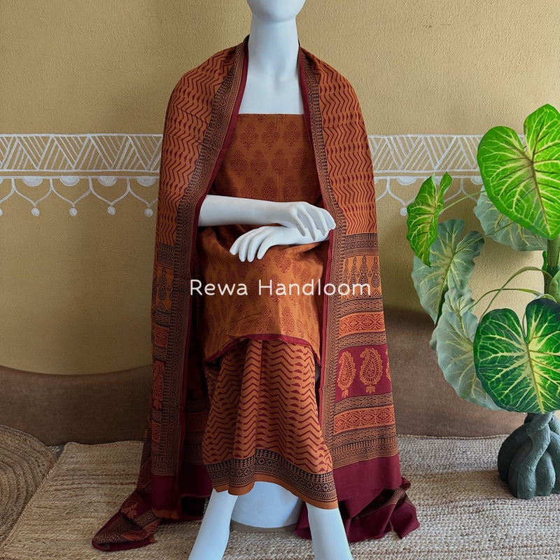 Bagh Print Cotton Suit 
