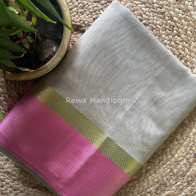 Dark Beige Ganga Jamuna Maheshwari Saree GJ0123