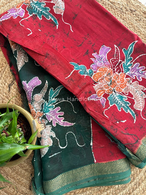 Maheshwari Batik Indonesian Print Saree