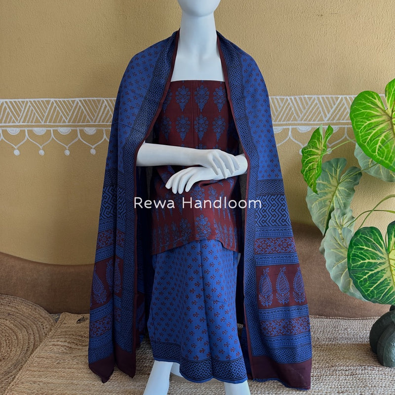 Bagh Print Cotton Suit 