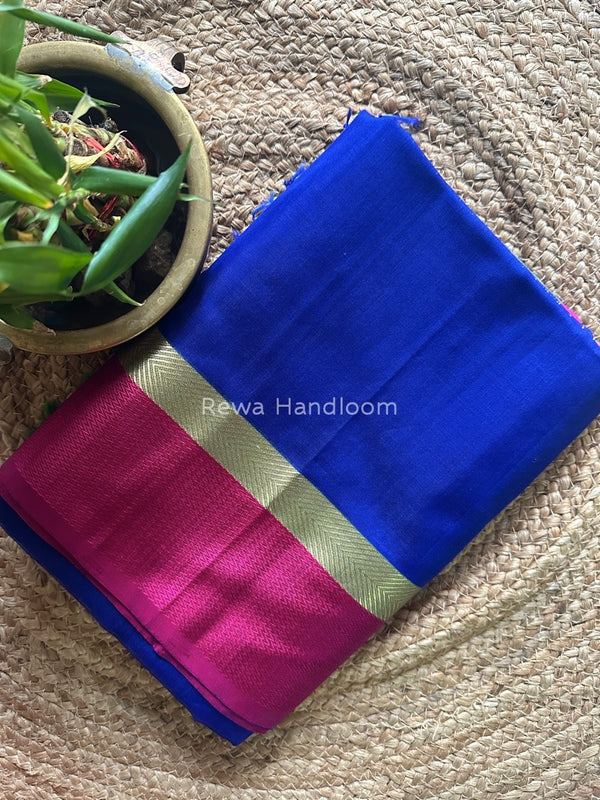 Blue Ganga Jamuna Maheshwari Saree GJ0127