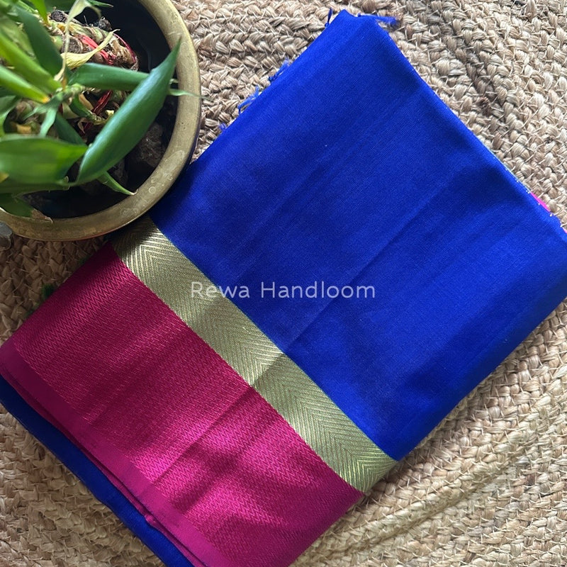 Blue Ganga Jamuna Maheshwari Saree GJ0127