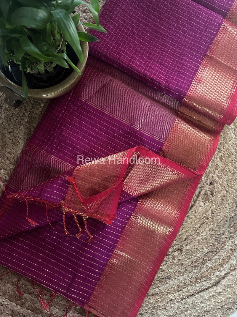 Maheshwari Zari Checks Saree