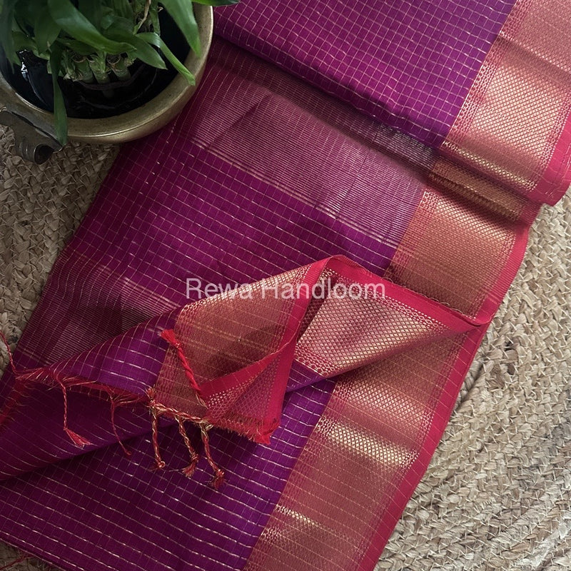 Maheshwari Zari Checks Saree