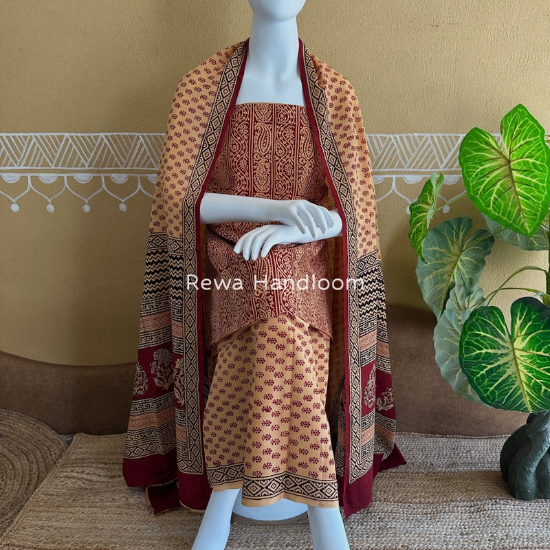 Bagh Print Cotton Suit 