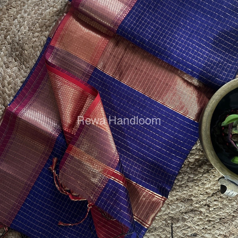 Maheshwari Zari Checks Saree