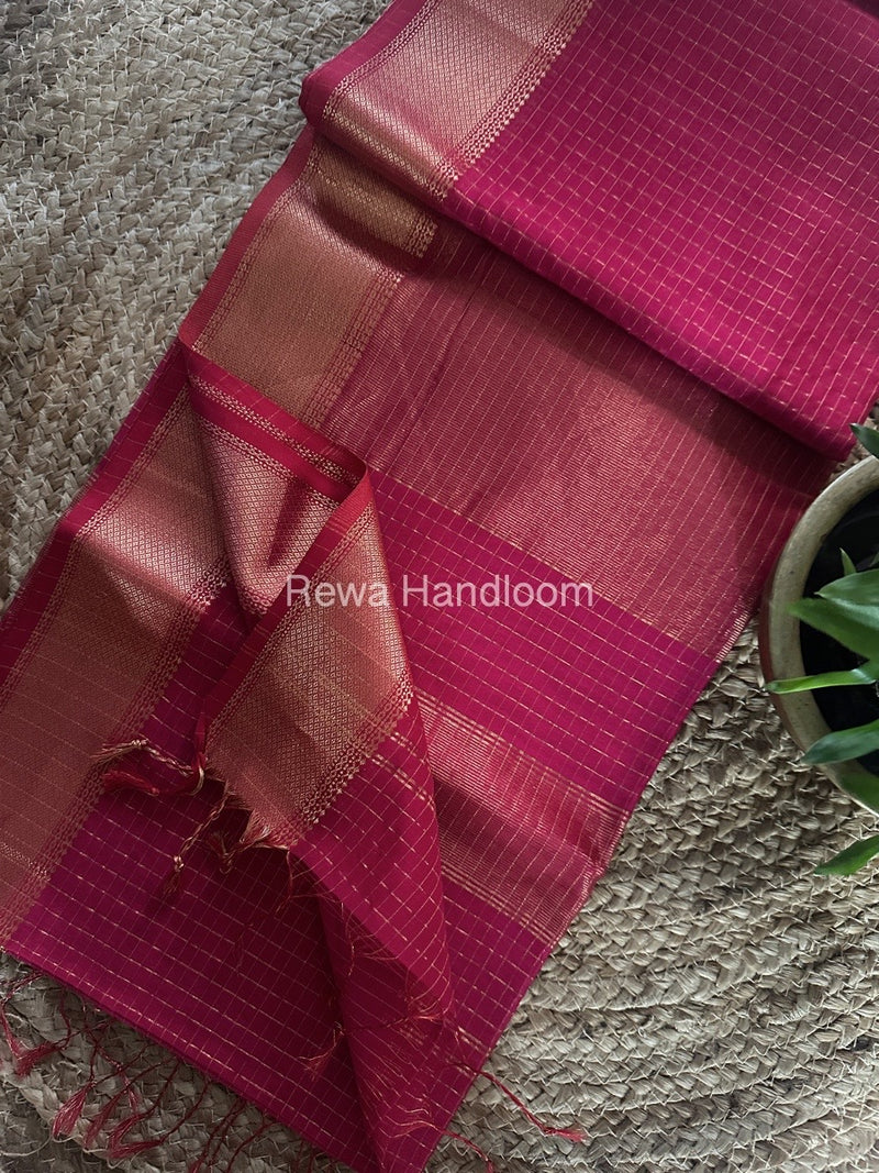 Maheshwari Zari Checks Saree