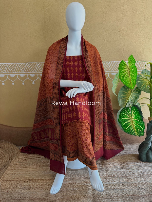 Bagh Print Cotton Suit 