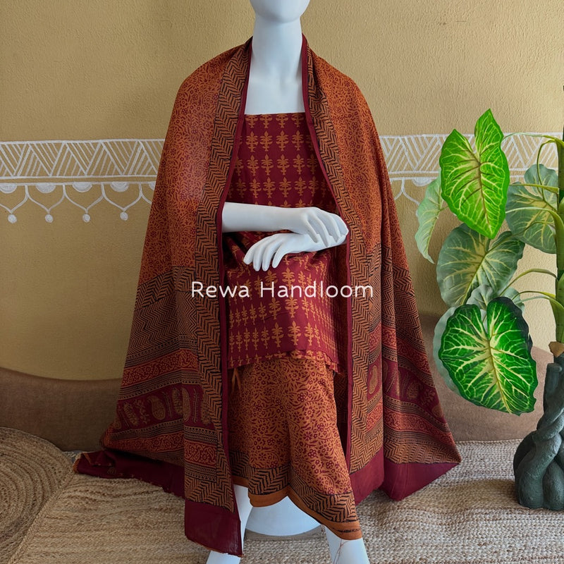 Bagh Print Cotton Suit 