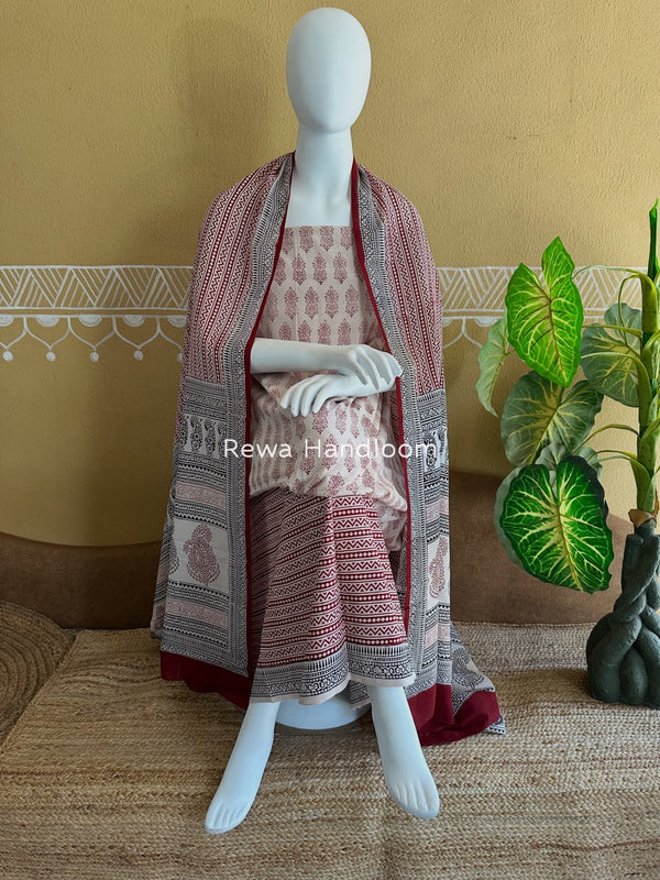 Bagh Print Cotton Suit 