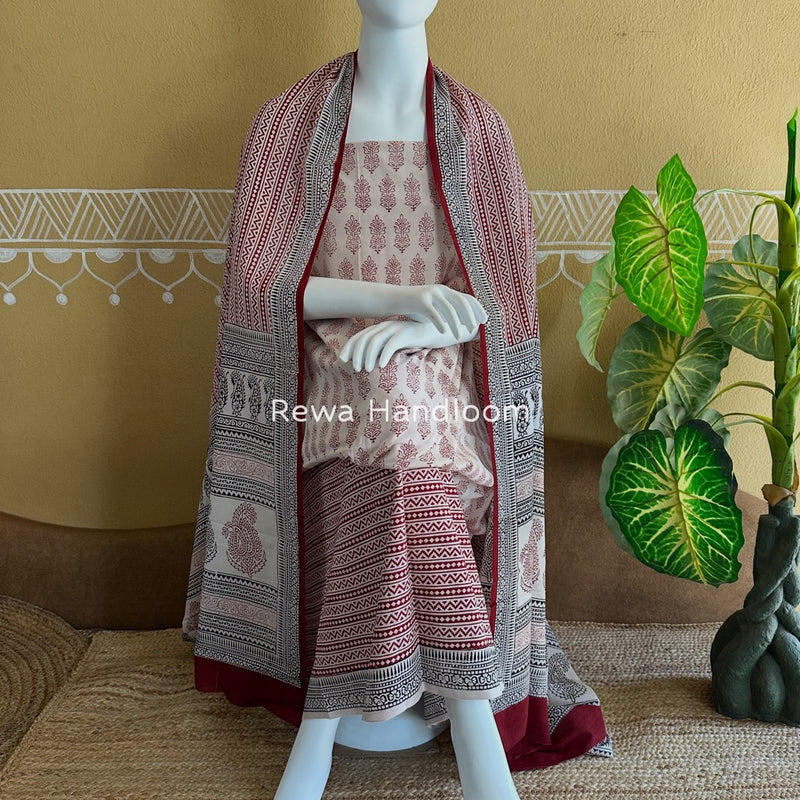 Bagh Print Cotton Suit 