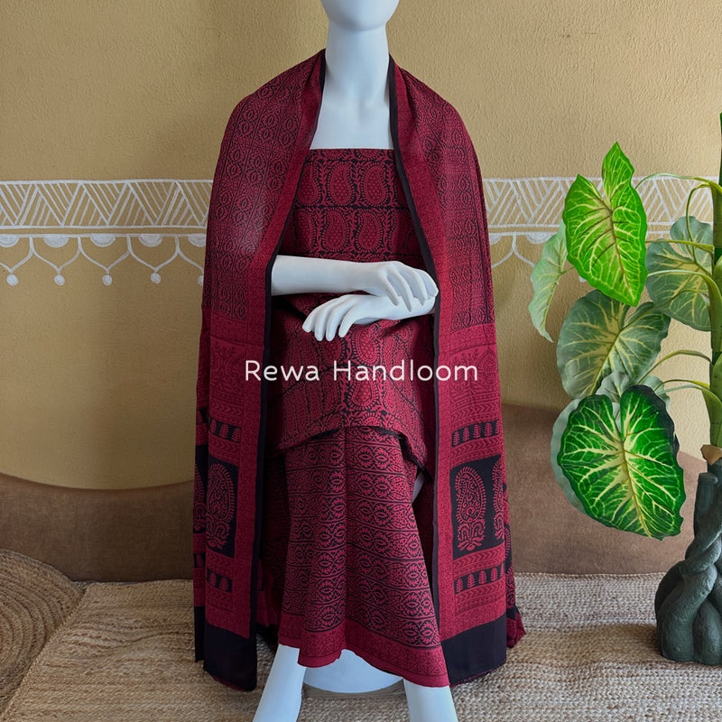 Bagh Print Cotton Suit 