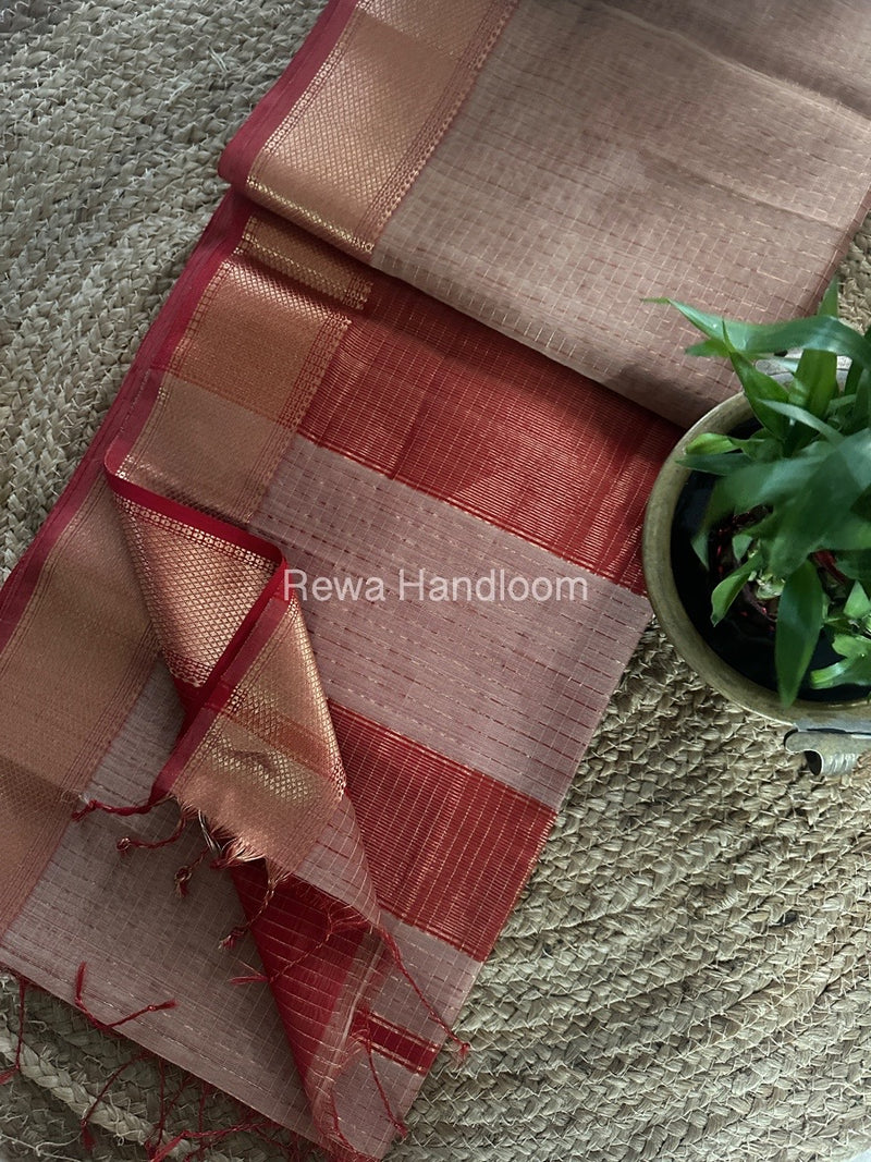 Maheshwari Zari Checks Saree