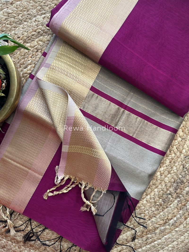 Maheshwari Resham Thread Border Saree