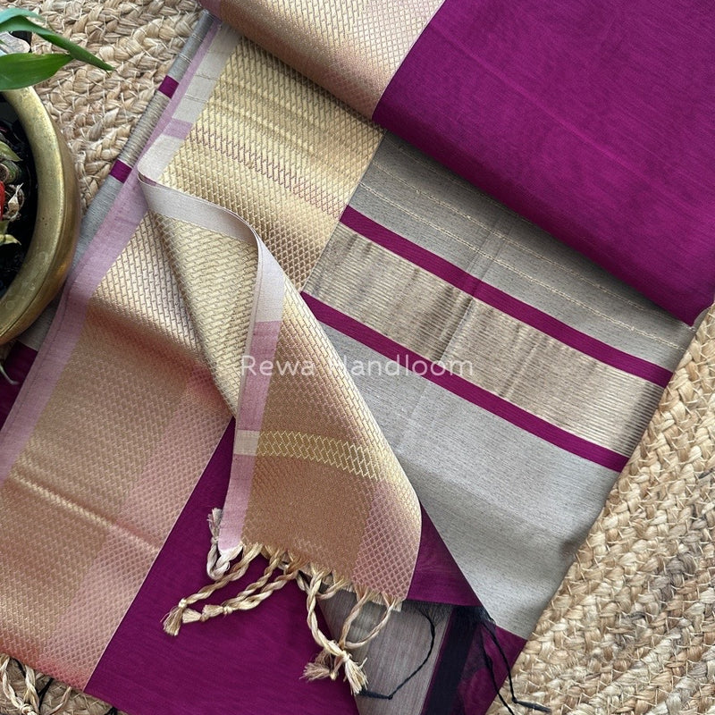 Maheshwari Resham Thread Border Saree