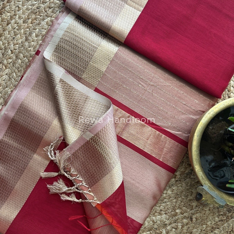 Maheshwari Resham Thread Border Saree