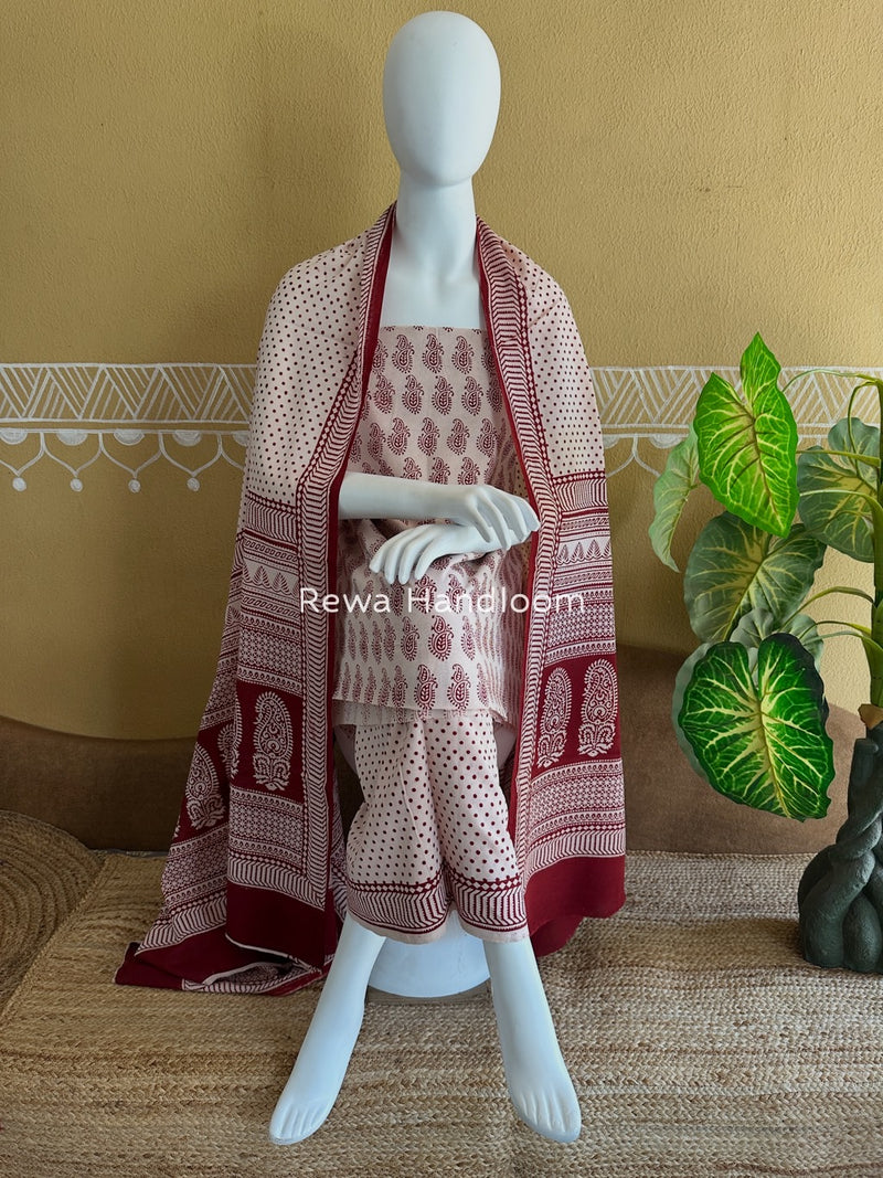 Bagh Print Cotton Suit 