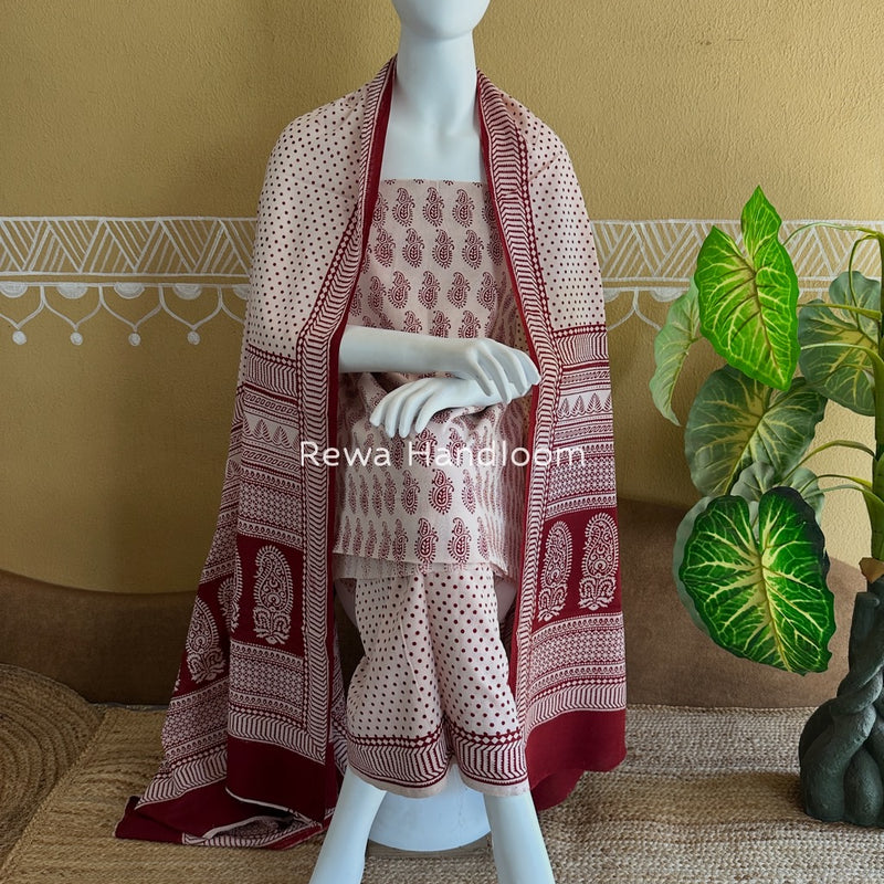 Bagh Print Cotton Suit 