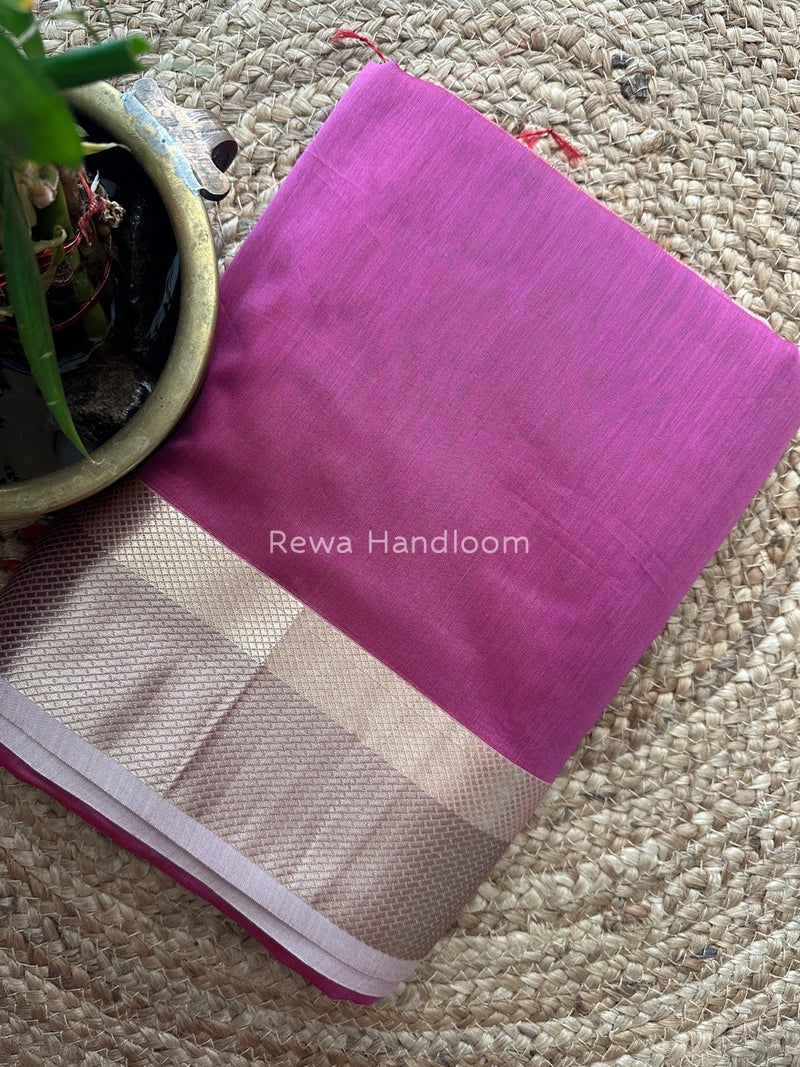 Maheshwari Onion Resham Thread Border Saree RTS013