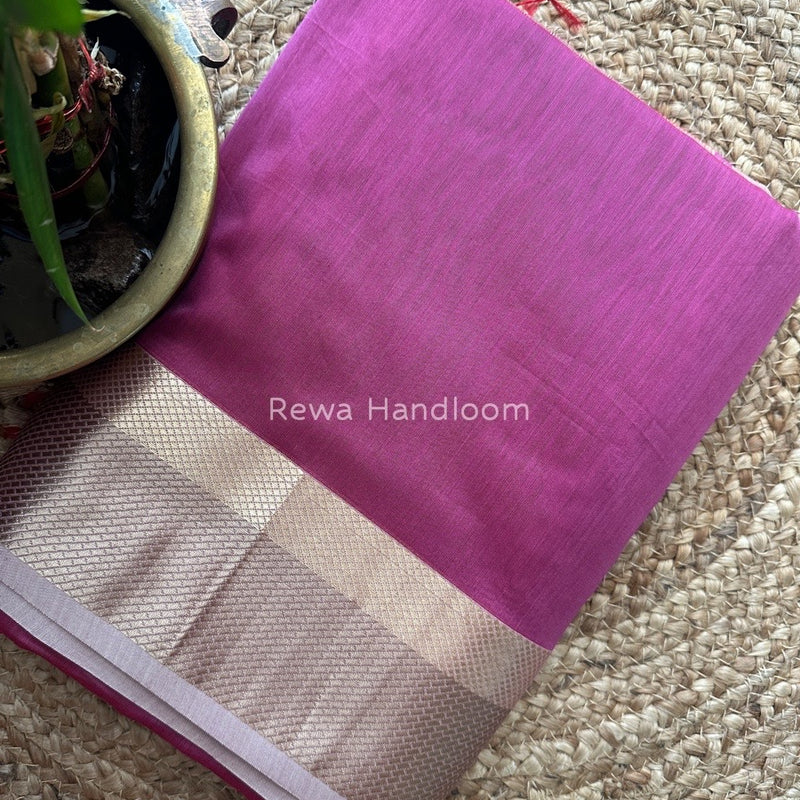 Maheshwari Onion Resham Thread Border Saree RTS013