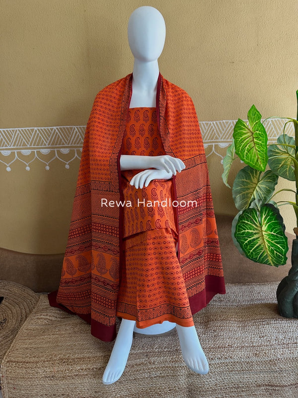 Bagh Print Cotton Suit 