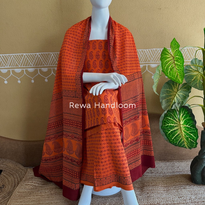 Bagh Print Cotton Suit 