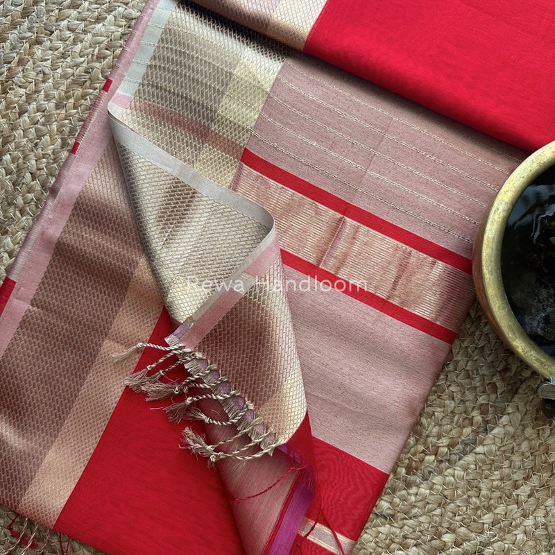 Maheshwari Resham Thread Border Saree