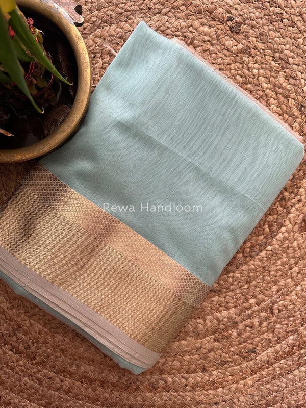 Maheshwari Aqua Resham Thread Border Saree RTS010