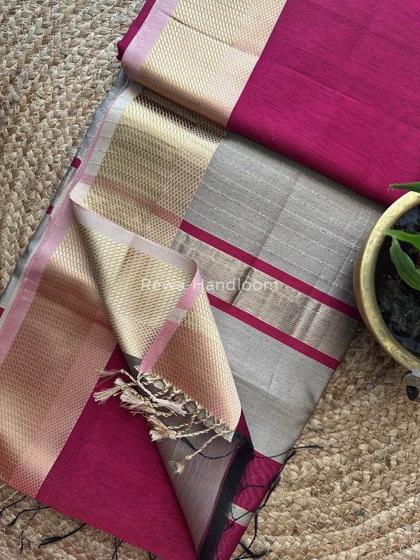 Maheshwari Resham Thread Border Saree