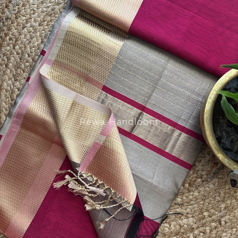 Maheshwari Resham Thread Border Saree