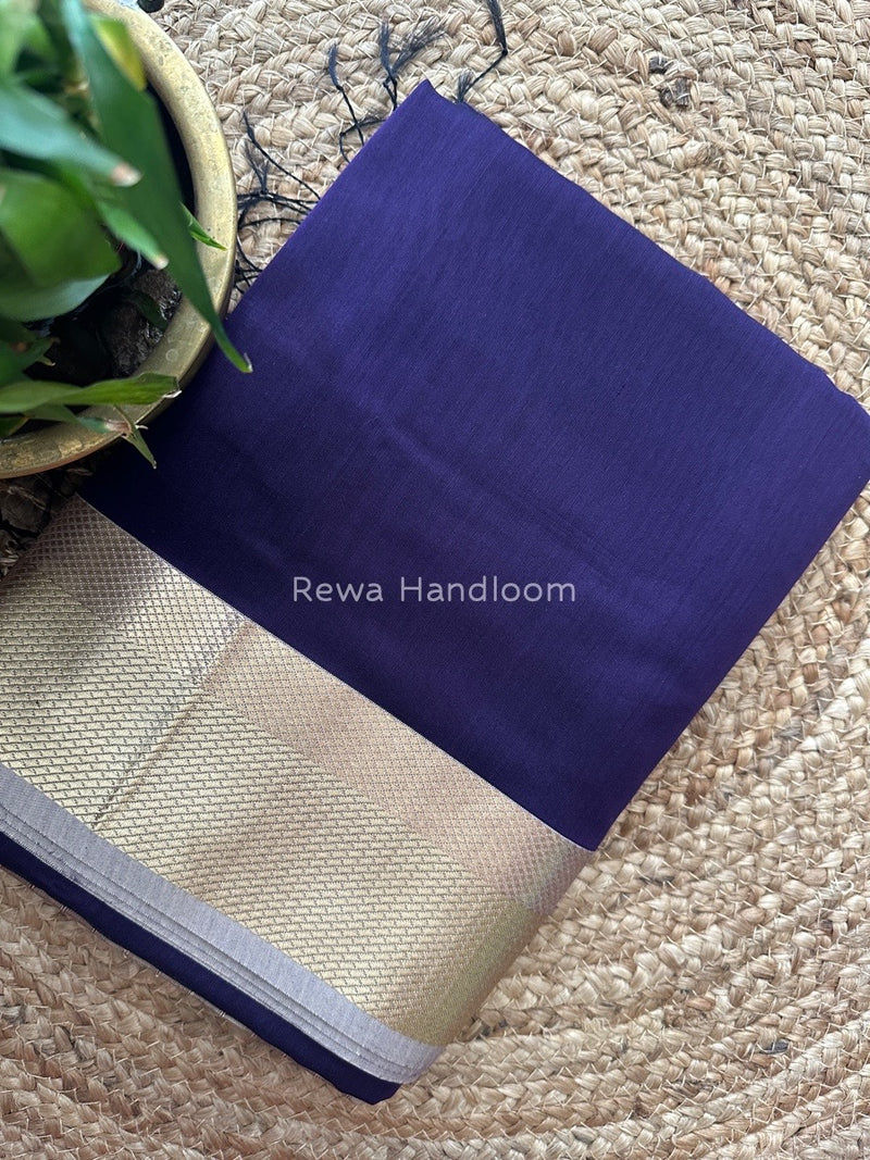 Maheshwari Purple Resham Thread Border Saree RTS08