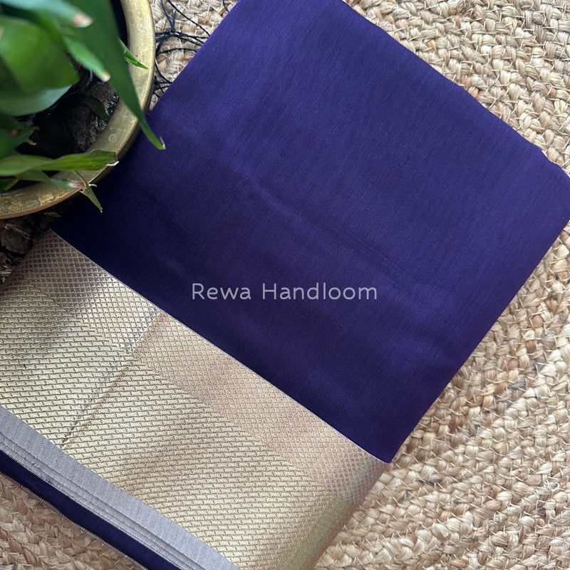 Maheshwari Purple Resham Thread Border Saree RTS08