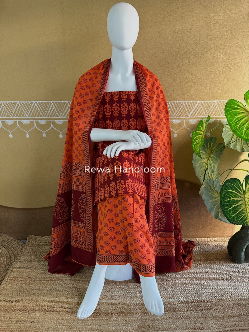 Bagh Print Cotton Suit