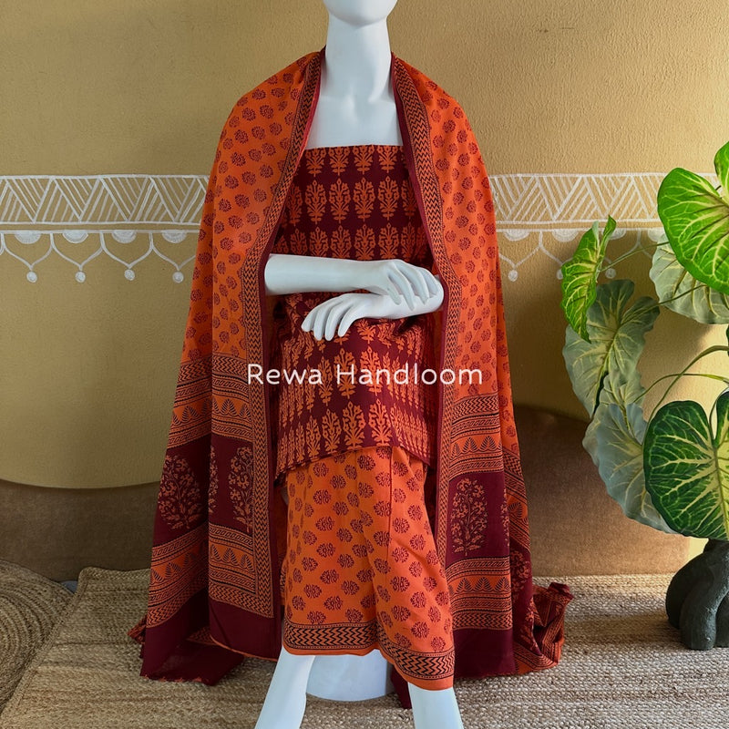 Bagh Print Cotton Suit
