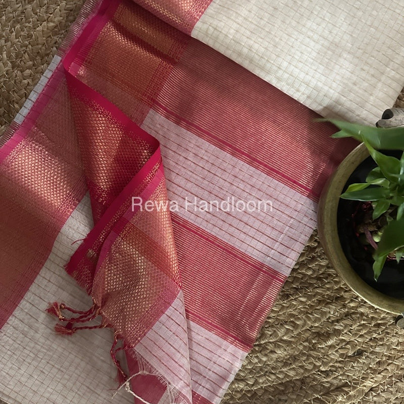 Maheshwari Zari Checks Saree